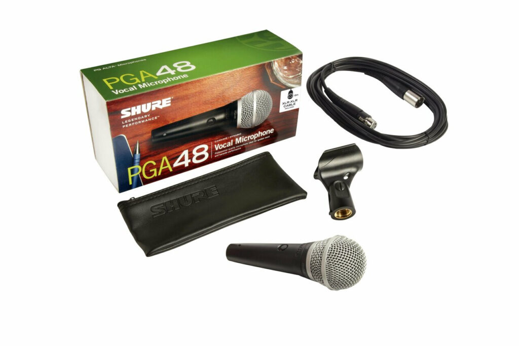 Shure PGA48 Cardioid dynamic vocal microphone With XLR Cable