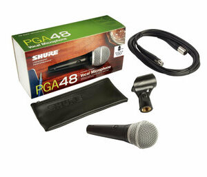 Shure PGA48-XLR-E Cardioid Dynamic Microphone Bundle with Mic Stand and XLR Cable - Image 6