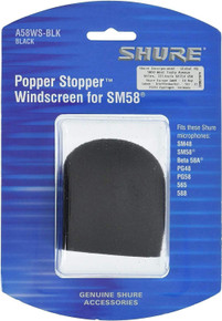 Shure A58WS-BLK - Foam Windscreen for SM58, Beta58A, SM48, and 565SD Mics