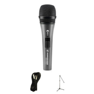 Sennheiser E835S Dynamic Cardioid Microphone Bundle with Mic Stand and XLR Cable - Image 1