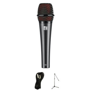SE Electronics V3 Dynamic Microphone Bundle with Mic Stand and XLR Cable