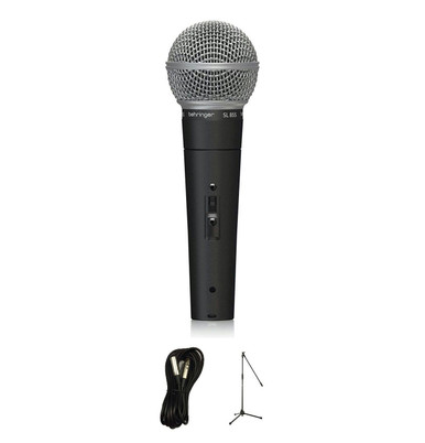 Behringer SL85S Dynamic Microphone Bundle with Mic Stand and XLR Cable