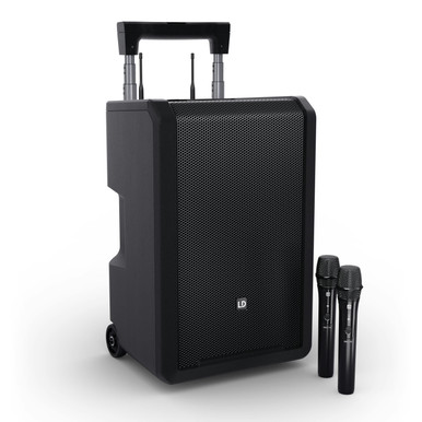 LD Systems ANNY 10 - Portable Battery Powered Bluetooth PA System with Dual Handheld Wireless Mics - Ch. 70