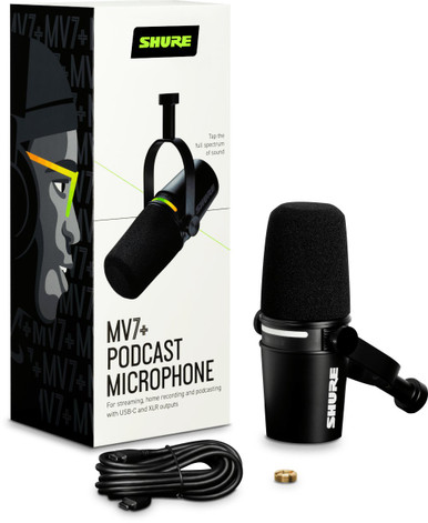 Shure Motiv MV7PLUS-K Dynamic Podcast Microphone