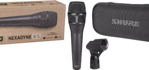 Shure Nexadyne Supercardioid Vocal Microphone including mic clip & protective case, Black - Image 1