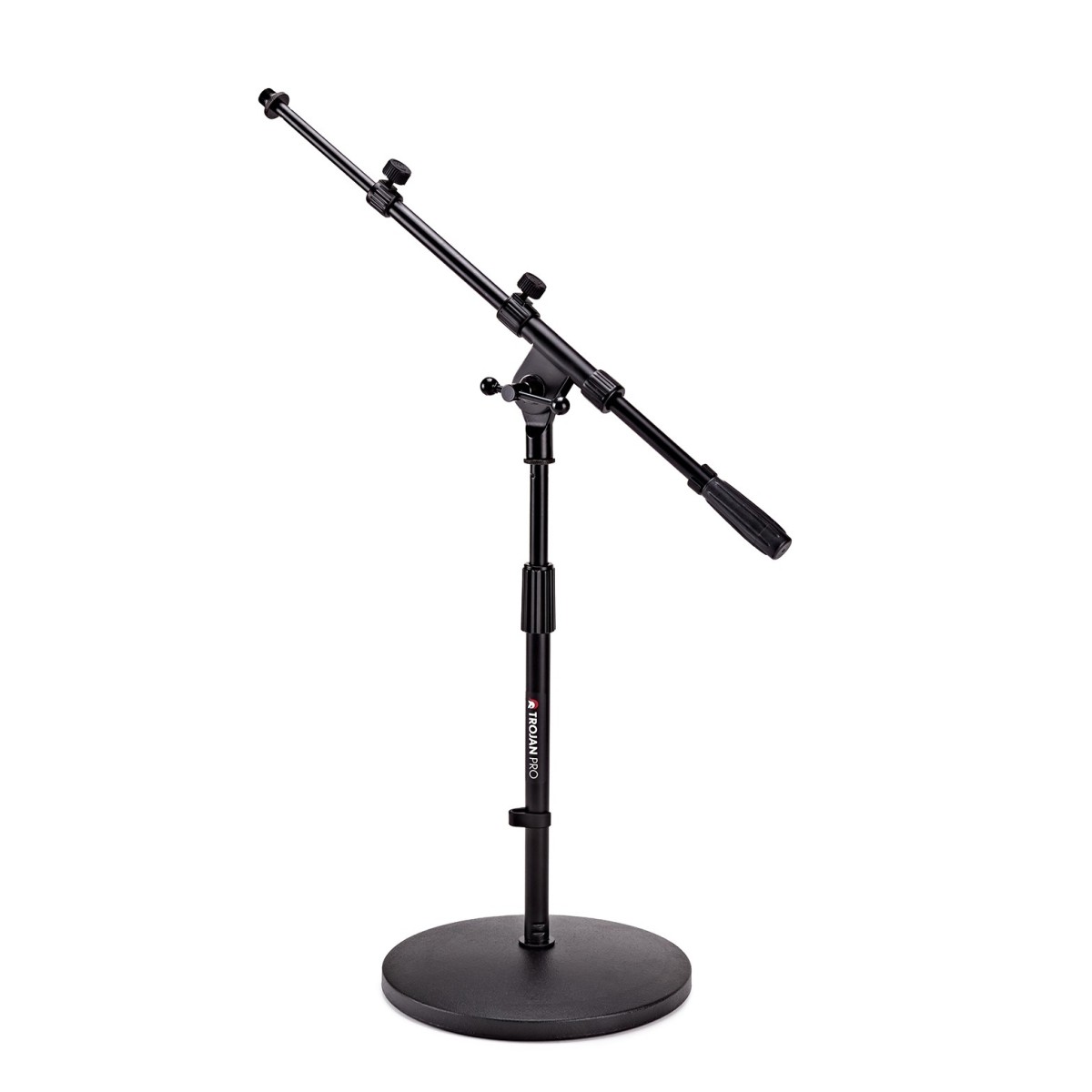 Trojan Pro Short Round Base Mic Stand with Telescopic Boom
