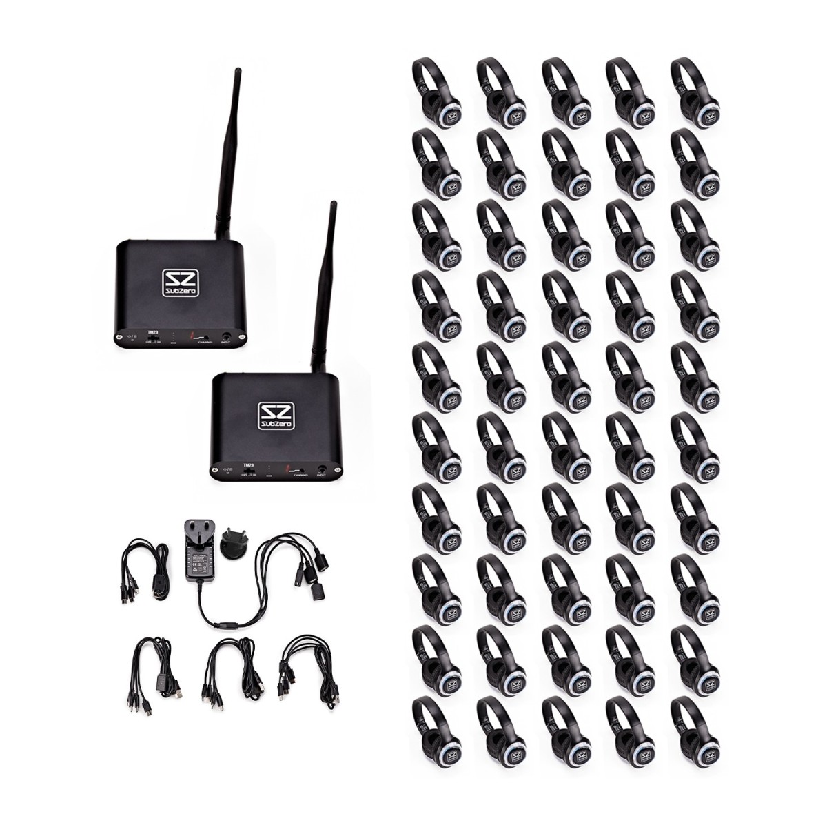 SubZero UHF Silent Disco System 50 Pack