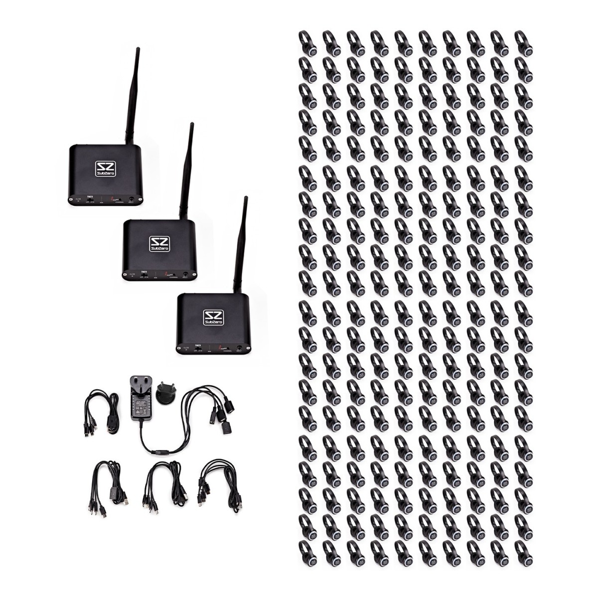 SubZero UHF Silent Disco System 200 Pack