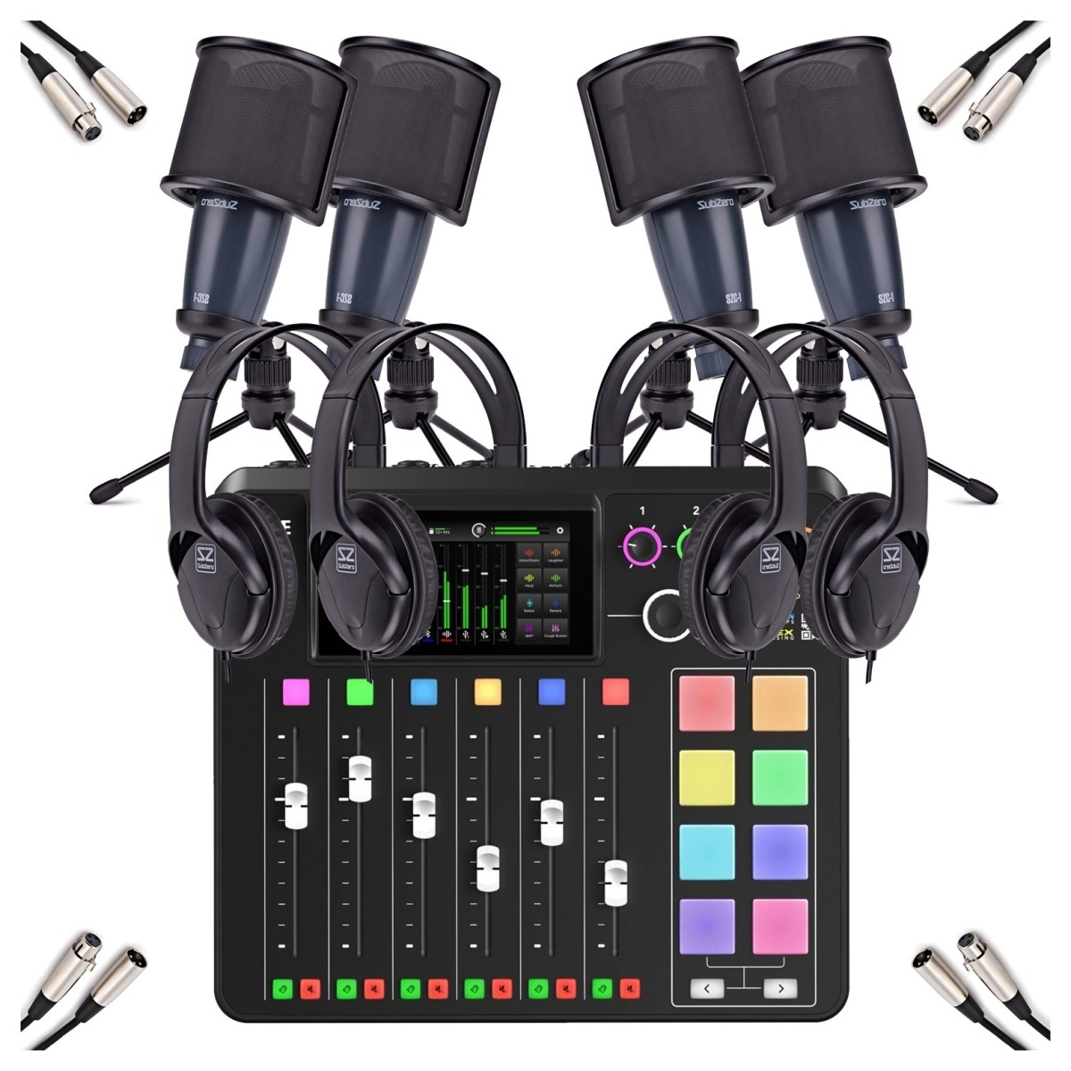 Rode Rodecaster Pro II with SubZero REC-1 Pack (4 People Bundle)