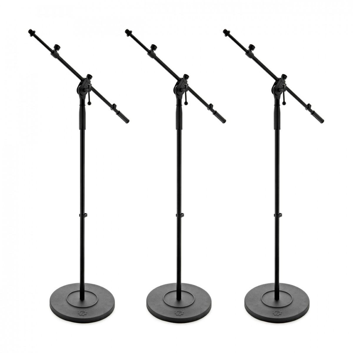 G4M Telescopic Boom Cast Base Microphone Stand 3 Pack