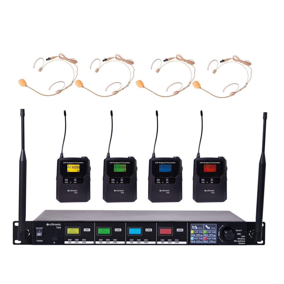 Citronic TU4 Quad Bodypack Wireless System