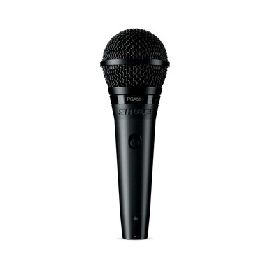 Shure PGA58 Cardioid Dynamic Microphone Bundle with Mic Stand and XLR Cable