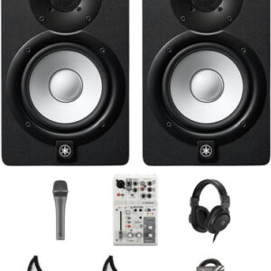 Yamaha HS5 Monitor Bundle with YDM505 Mic, HMT5 Headphones AG03MK2 & Cables