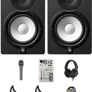 Yamaha HS7 Monitor Bundle With HMT8 Headphones, YDM505 Mic, AG06MK2 & Cables
