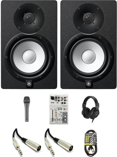 Yamaha HS7 Monitor Bundle With HMT8 Headphones, YDM505 Mic, AG06MK2 & Cables