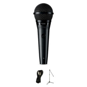 Shure PGA58 Cardioid Dynamic Microphone Bundle with Mic Stand and XLR Cable