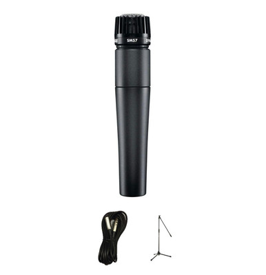 Shure SM57 Dynamic Instrument Microphone Bundle with Mic Stand and XLR Cable