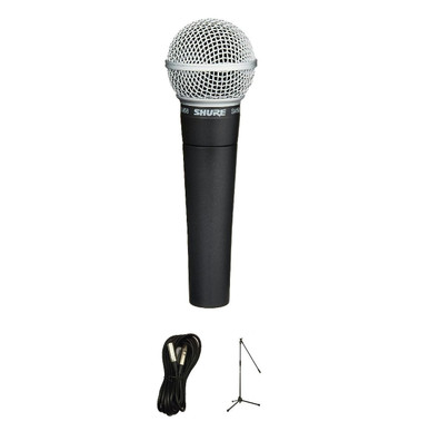 Shure SM58 Vocal Microphone Bundle with Stand and XLR Cable