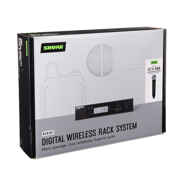 Shure GLXD24RPLUSUKB58 Dual Band Wireless System with Beta58 and Half Rack Receiver - Image 3