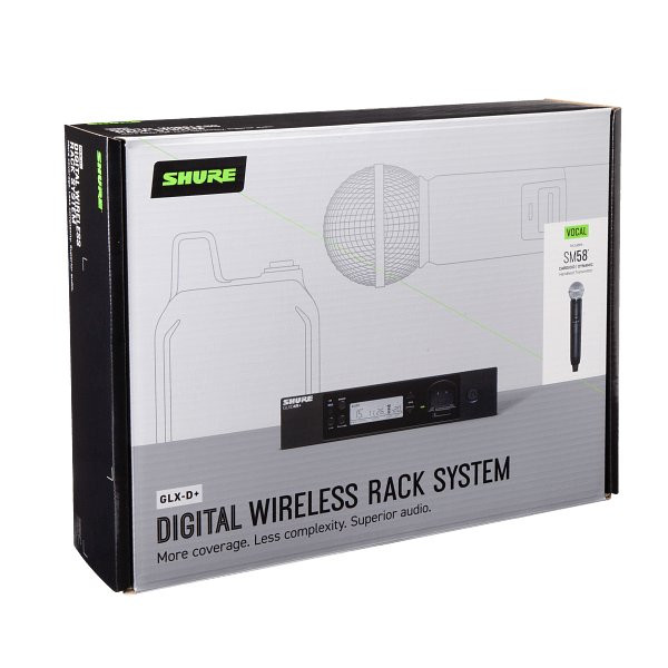 Shure GLXD24RPLUSUKSM58 Dual Band Wireless System with SM58 and Half Rack Receiver - Image 3