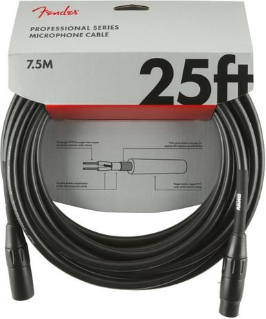 Fender Professional Series Microphone Cable 25' in Black