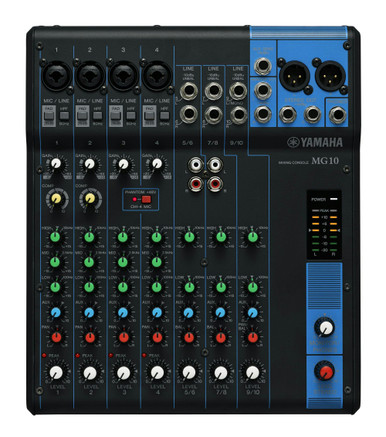 Yamaha MG10 Mixer with 4 Mic Inputs & One-knob Compressors