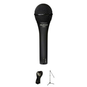 Audix OM2 Dynamic Vocal Microphone Bundle with Mic Stand and XLR Cable - Image 1