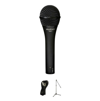 Audix OM7 Dynamic Vocal Microphone Bundle with Mic Stand and XLR Cable