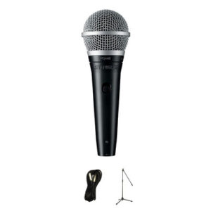 Shure PGA48-QTR-E Dynamic Microphone Bundle with Mic Stand and XLR Cable