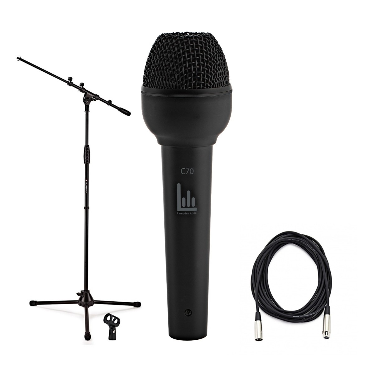 Lambden Audio C70 Pro Handheld Condenser Microphone Boom Stand Pack