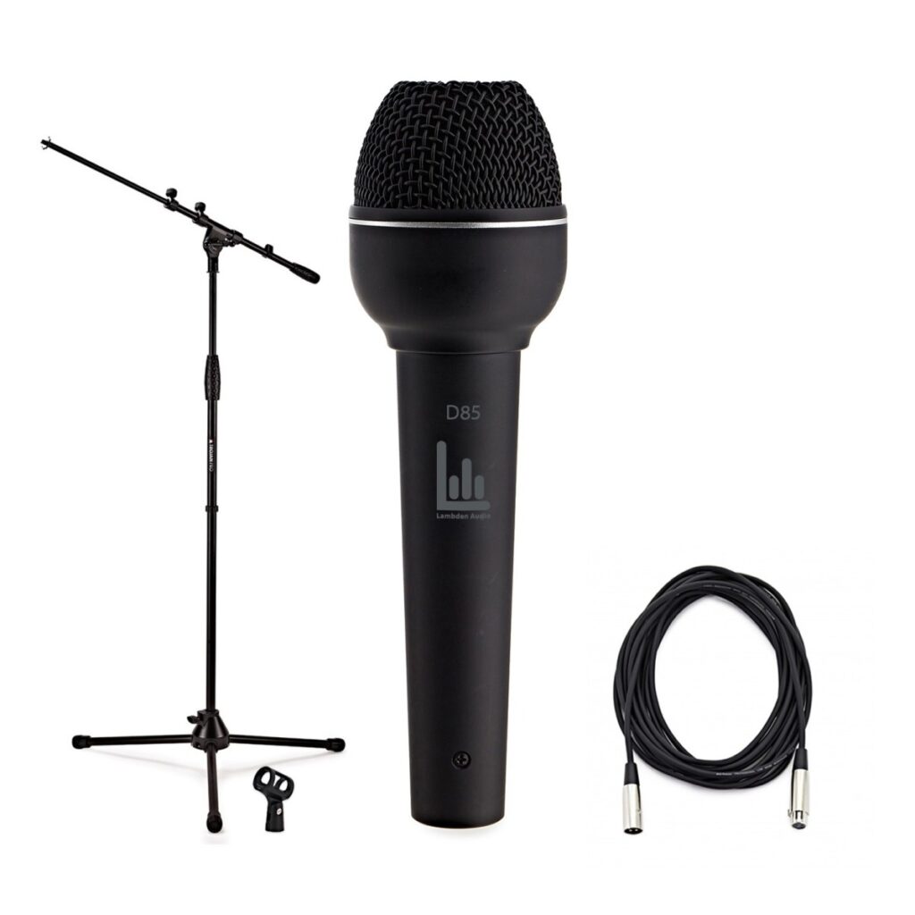 Lambden Audio D85 Pro Handheld Dynamic Microphone Boom Stand Pack