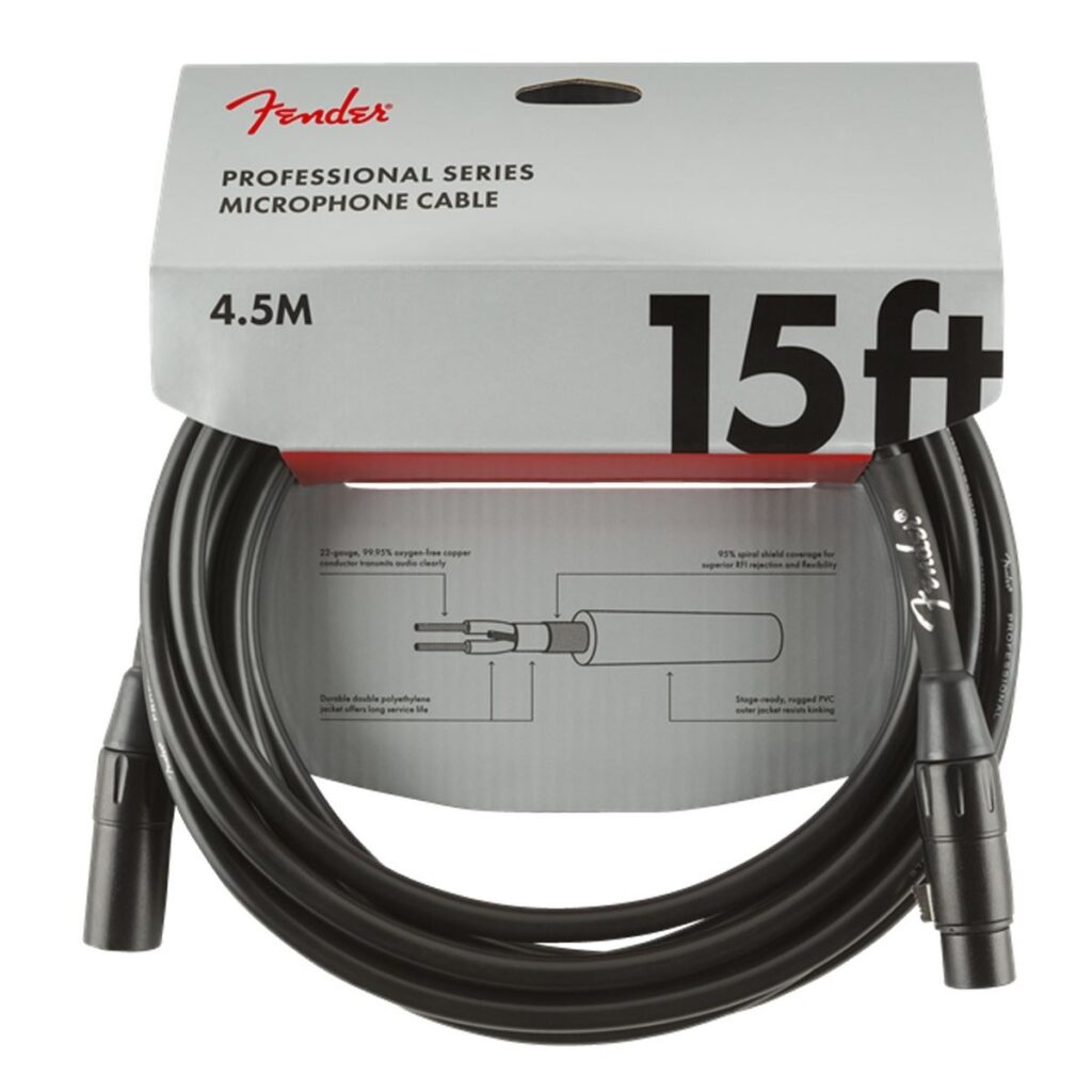 Fender Professional 4.5M/15ft Microphone Cable Black