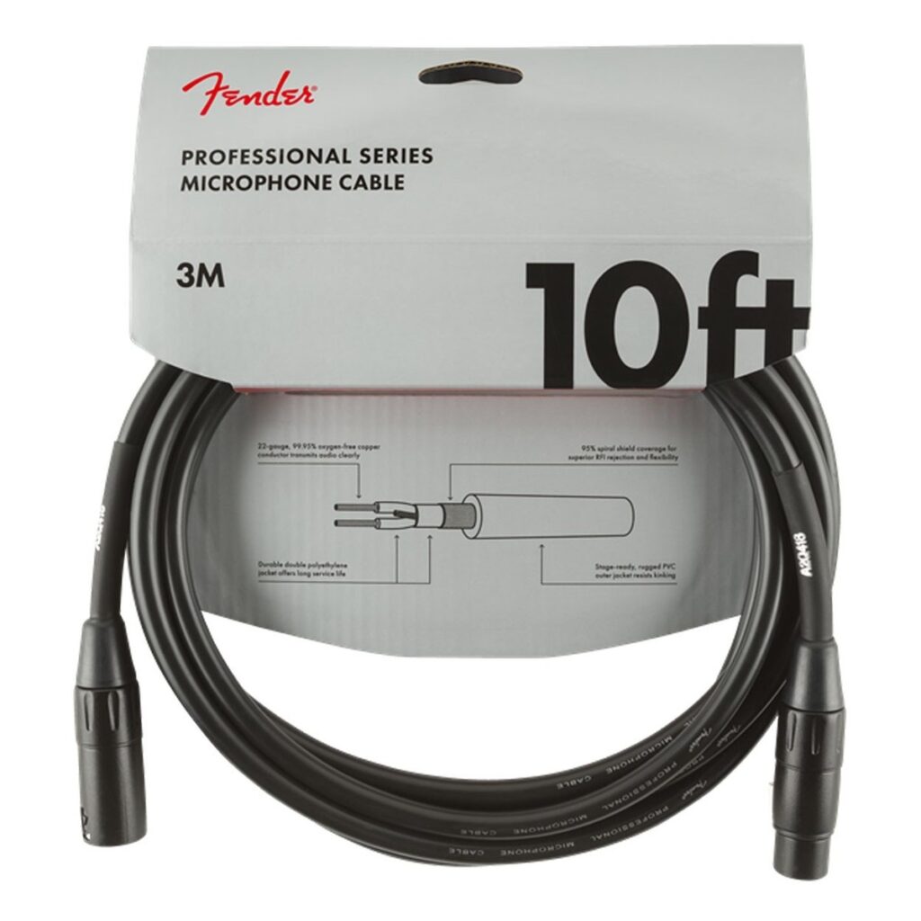 Fender Professional Series 3M/10ft Microphone Cable Black
