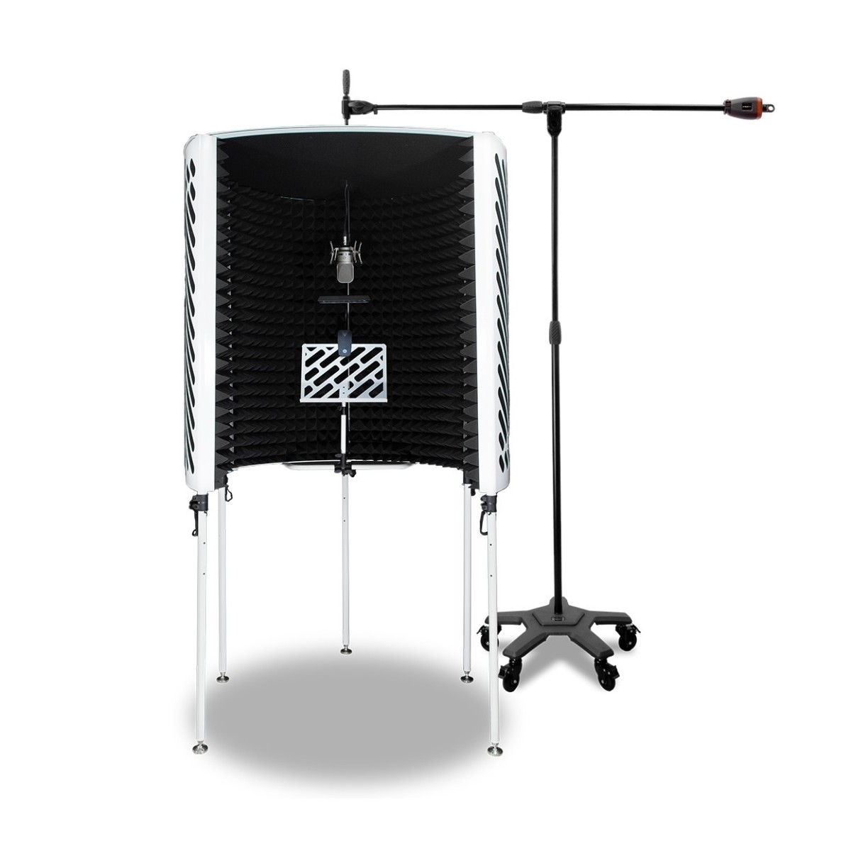 Imperative Acoustics Portable Vocal Booth with Overhead Mic Stand White - Image 1