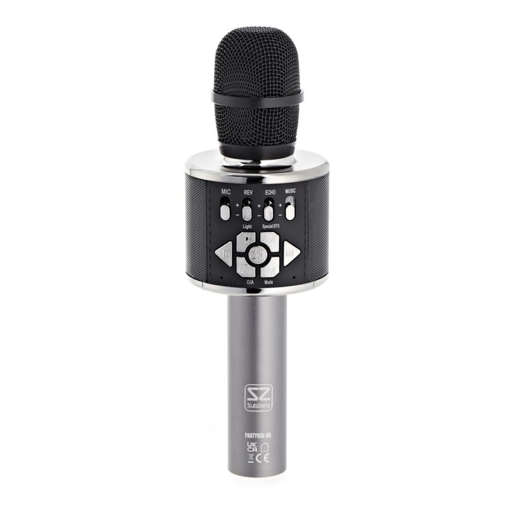 SubZero PartyVox GO Handheld Karaoke Microphone with Bluetooth and Effects