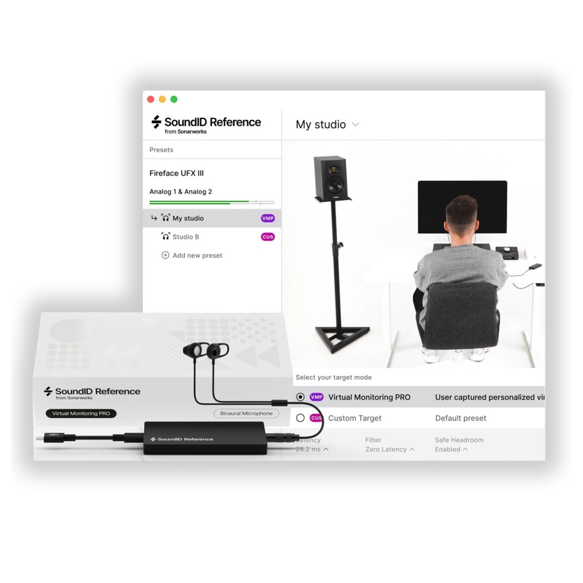 Sonarworks SoundID Reference Virtual Monitoring Pro with Binaural Headset Mic - Image 1