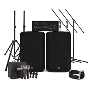 SubZero SZPA-815 300W 15" PA System with Microphones and Stands - Image 1