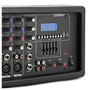 SubZero SZPA-815 300W 15" PA System with Microphones and Stands - Image 4