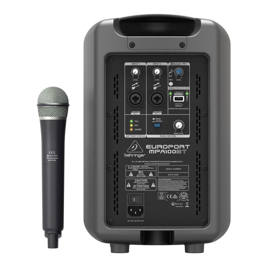 Behringer MPA100BT Portable PA System with Wireless Microphone