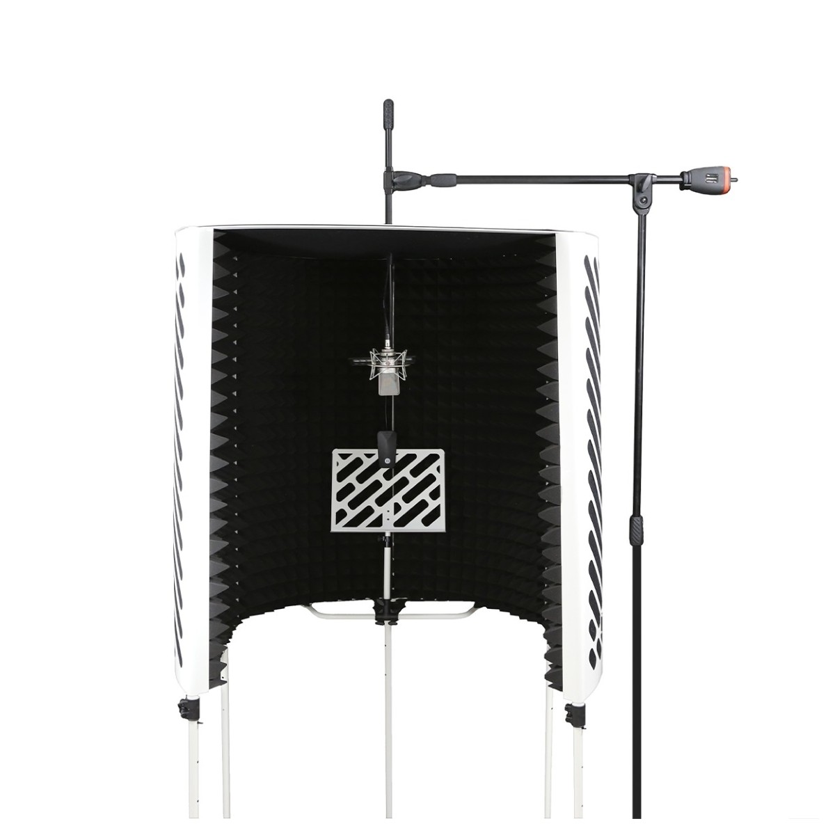 Imperative Acoustics Portable Vocal Booth with Overhead Mic Stand White - Image 2