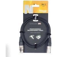 Stagg N-Series 3m Professional Microphone Cable Black