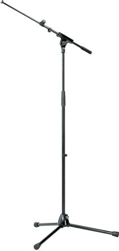 K&M 210/8 - Mic Stand With Extendable Boom Arm in Black