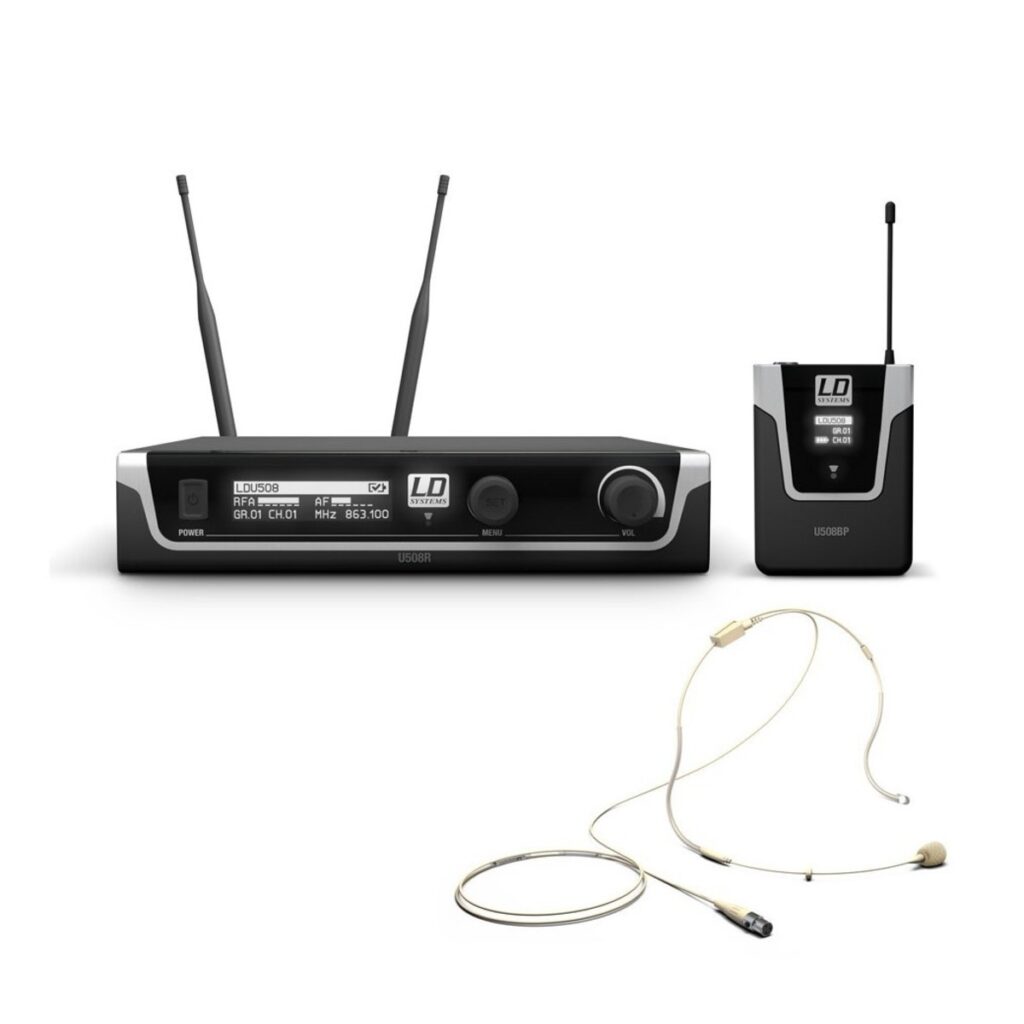 LD Systems U508 BPHH Single Headset Mic Wireless System Beige