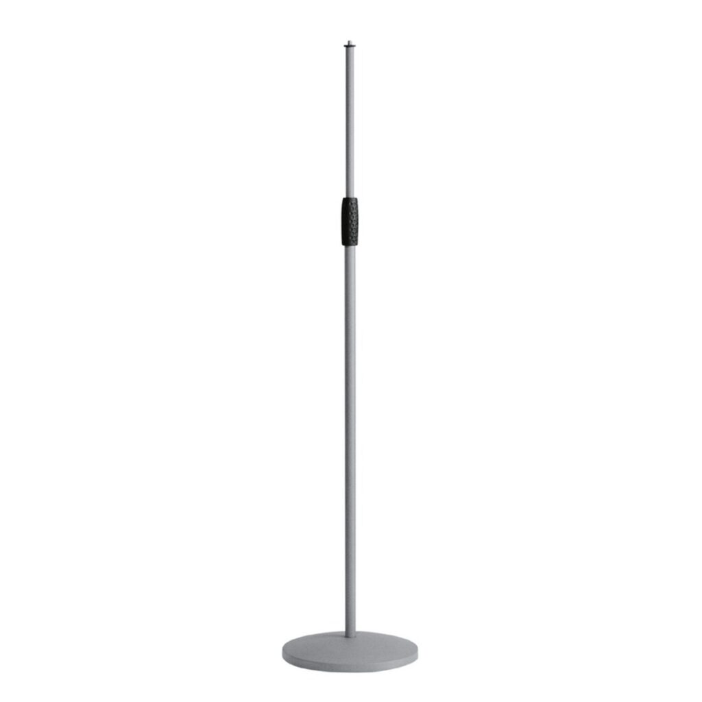 K&M 26010 Round Base Floor Microphone Stand Nickel